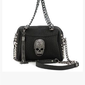SKULL STUDDED CROSSBODY/Shoulder Bag. Unique. Faux Leather. NWT